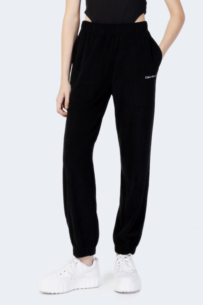 Pantaloni sportivi Calvin Klein Jeans monogram towelling Nero