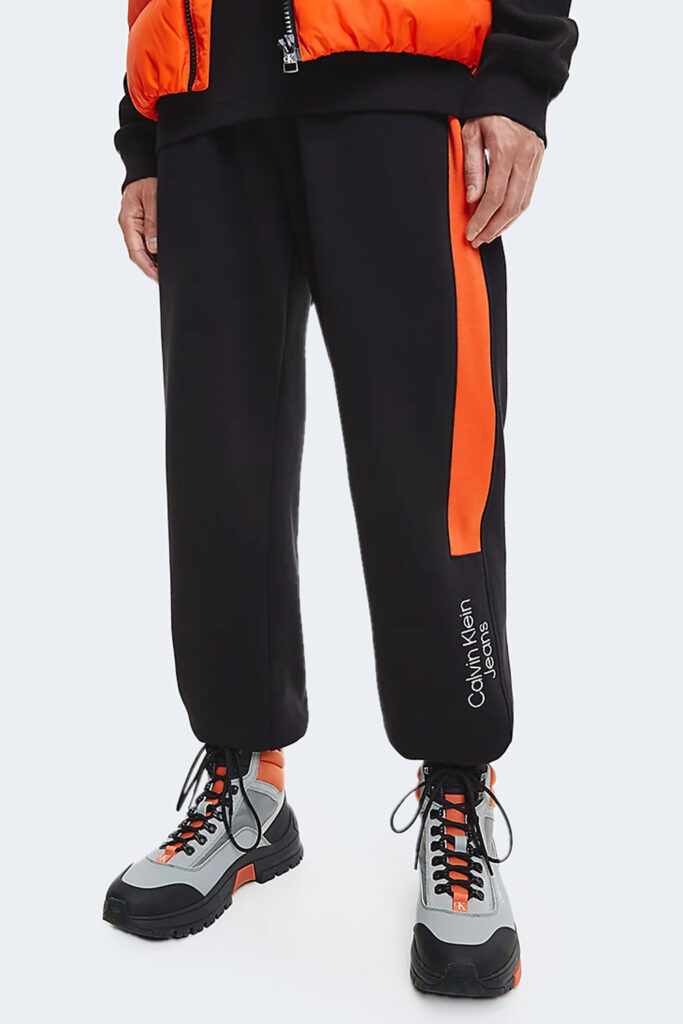 Pantaloni sportivi Calvin Klein Jeans stacked colorblock h Nero