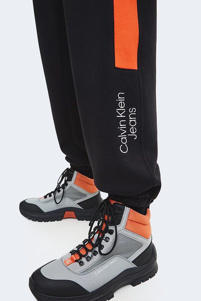 Pantaloni sportivi Calvin Klein Jeans stacked colorblock h Nero