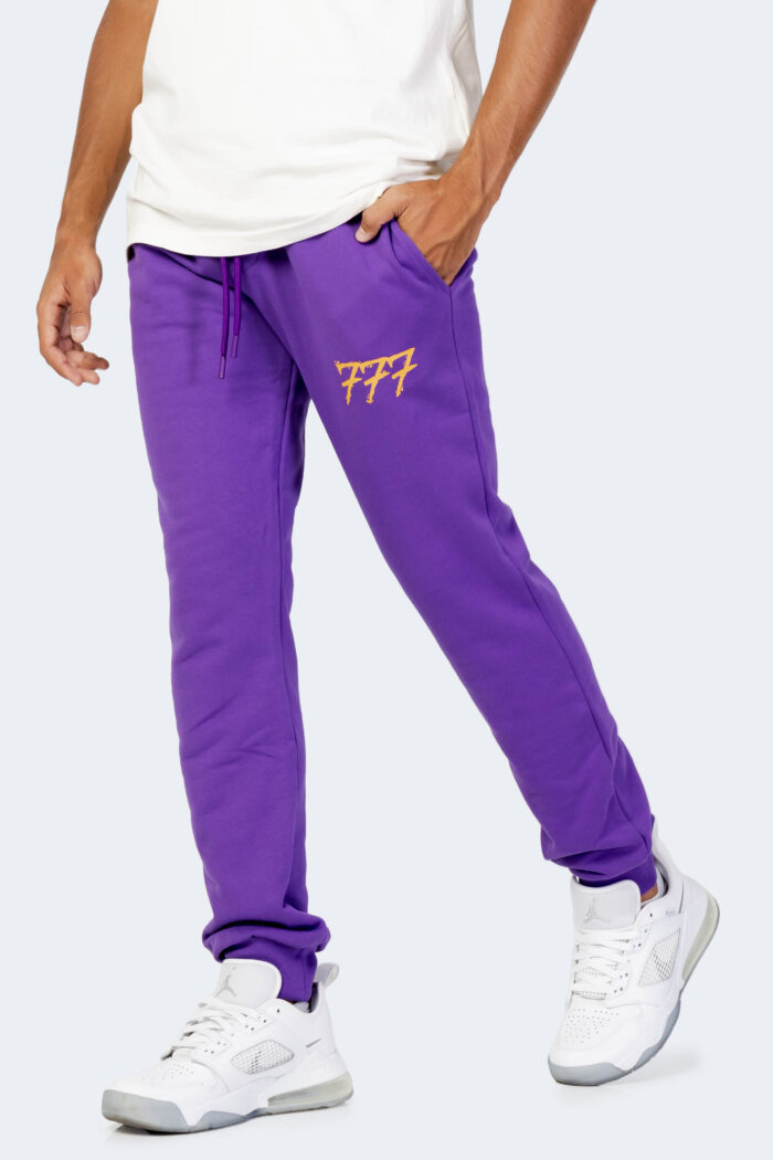 Pantaloni sportivi Triplosette 777 stamoa logo Viola