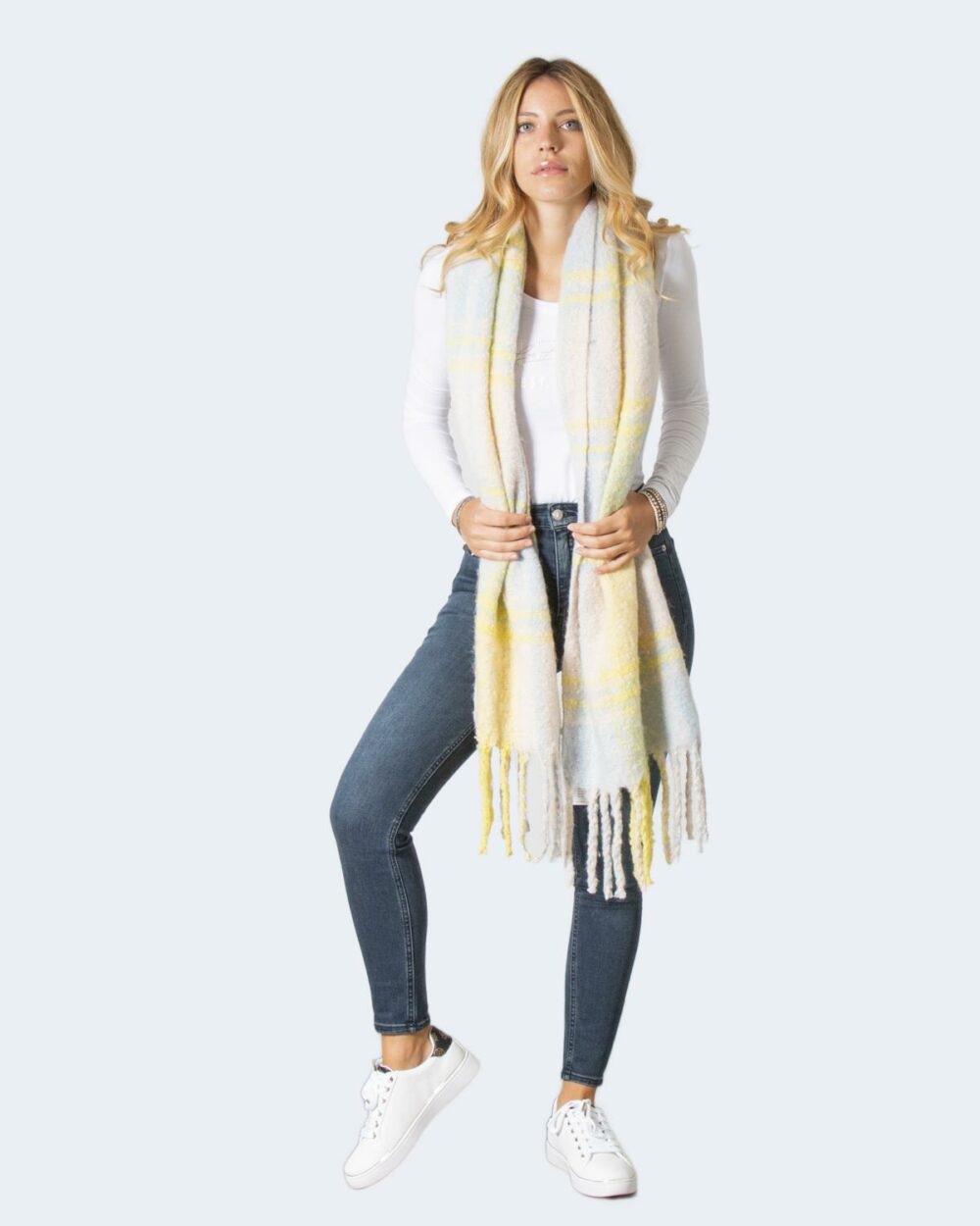 Sciarpa Only onlsunny life checked scarf - 15237156 Beige - Foto 1
