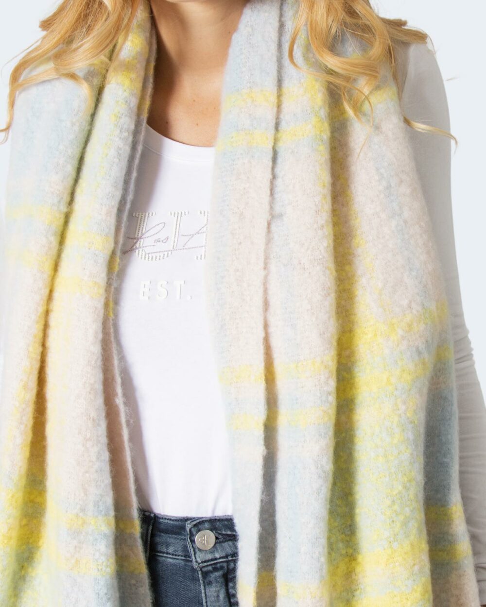 Sciarpa Only onlsunny life checked scarf - 15237156 Beige - Foto 2