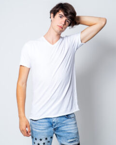 T-shirt Brian Brome tinta unita collo v basic Bianco - Foto 1