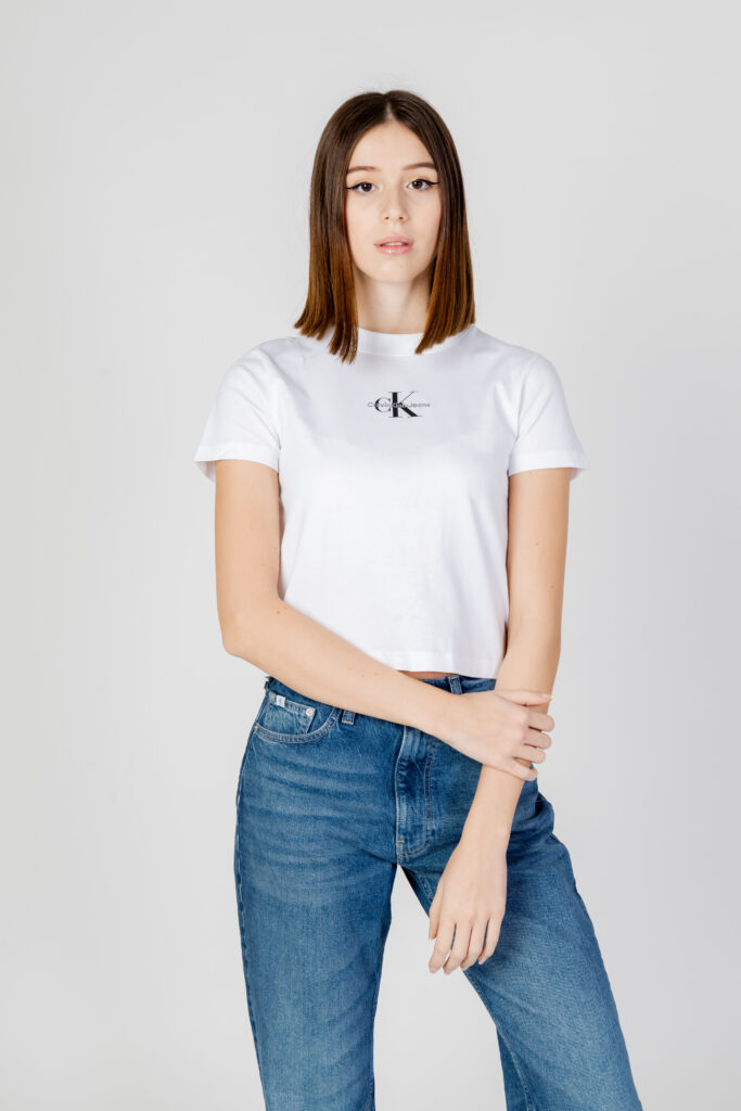 T-shirt Calvin Klein Jeans monologo baby Bianco