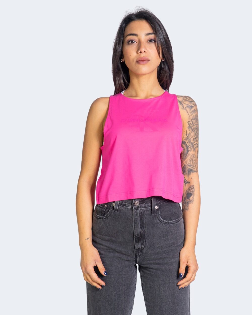 Canotta Calvin Klein Jeans tonal monogram Rosa - Foto 2