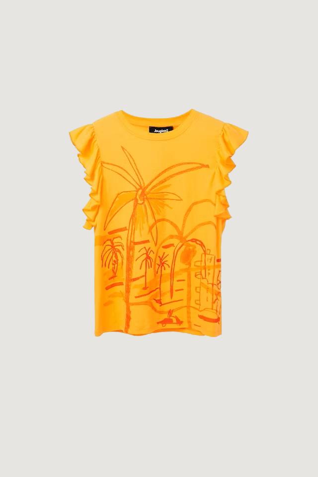 T-shirt Desigual ts shalma Arancione