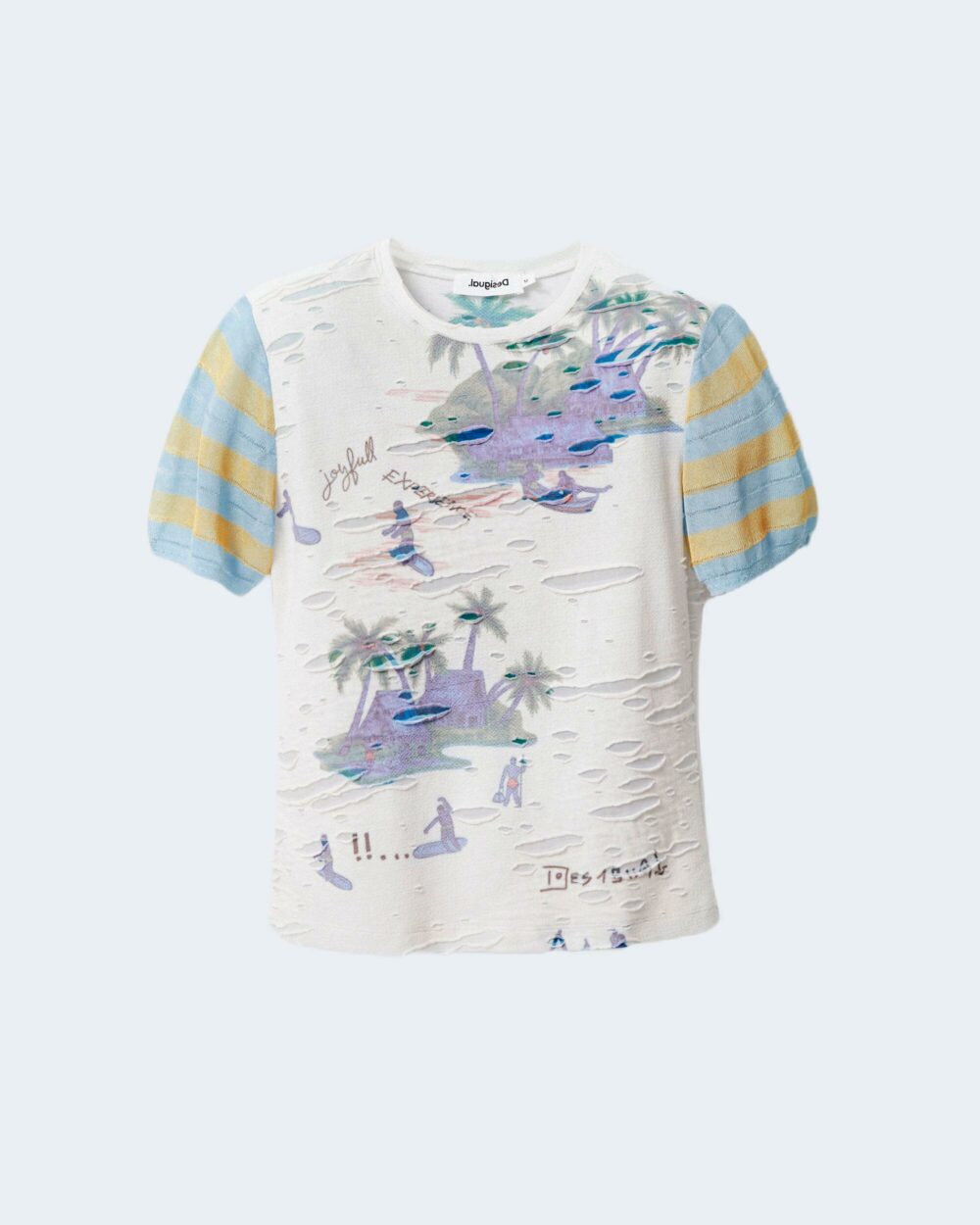 T-shirt Desigual ts hawai Bianco - Foto 4