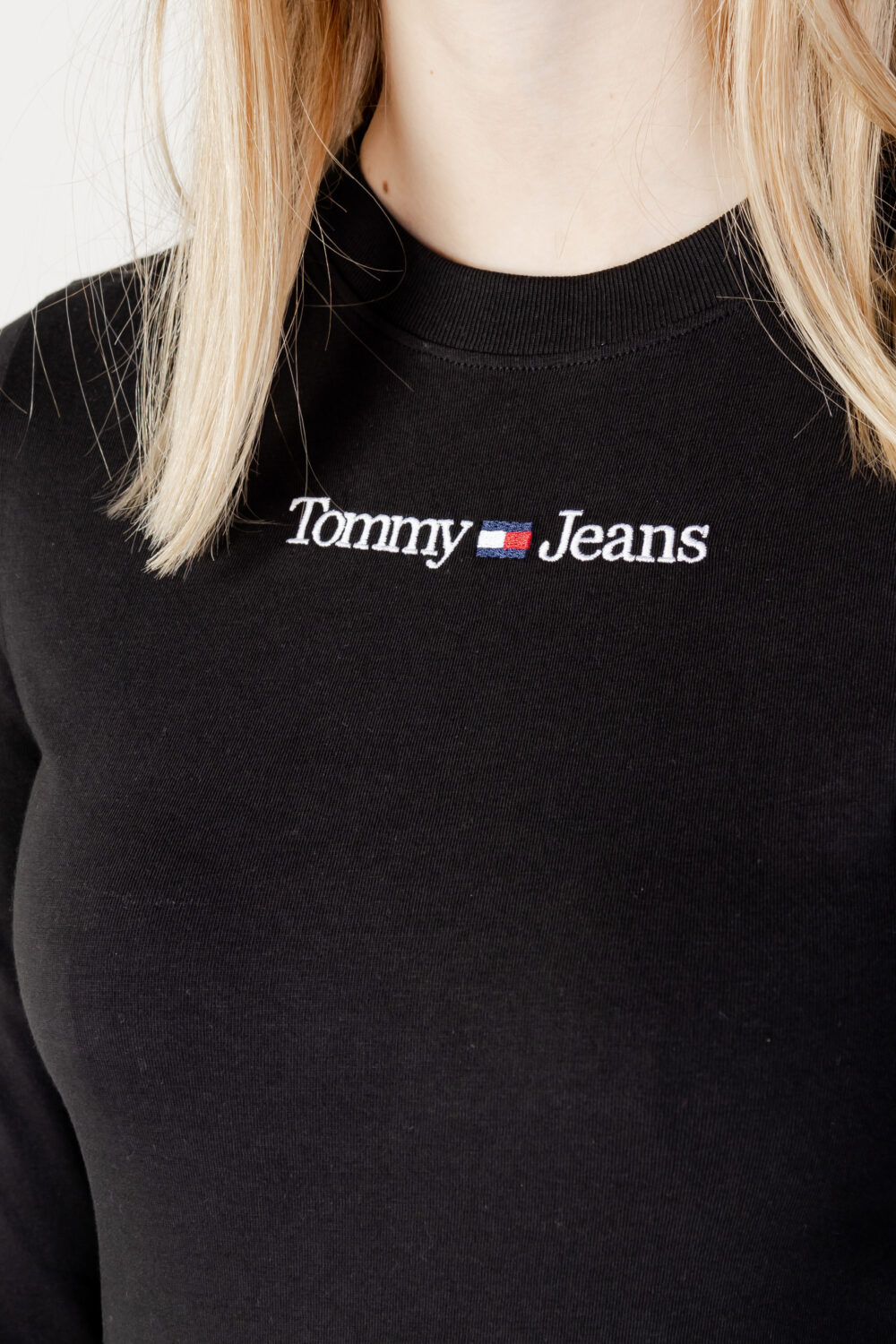 T-shirt Tommy Hilfiger Jeans tjw bby serif linear dw0dw14363 Nero - Foto 2