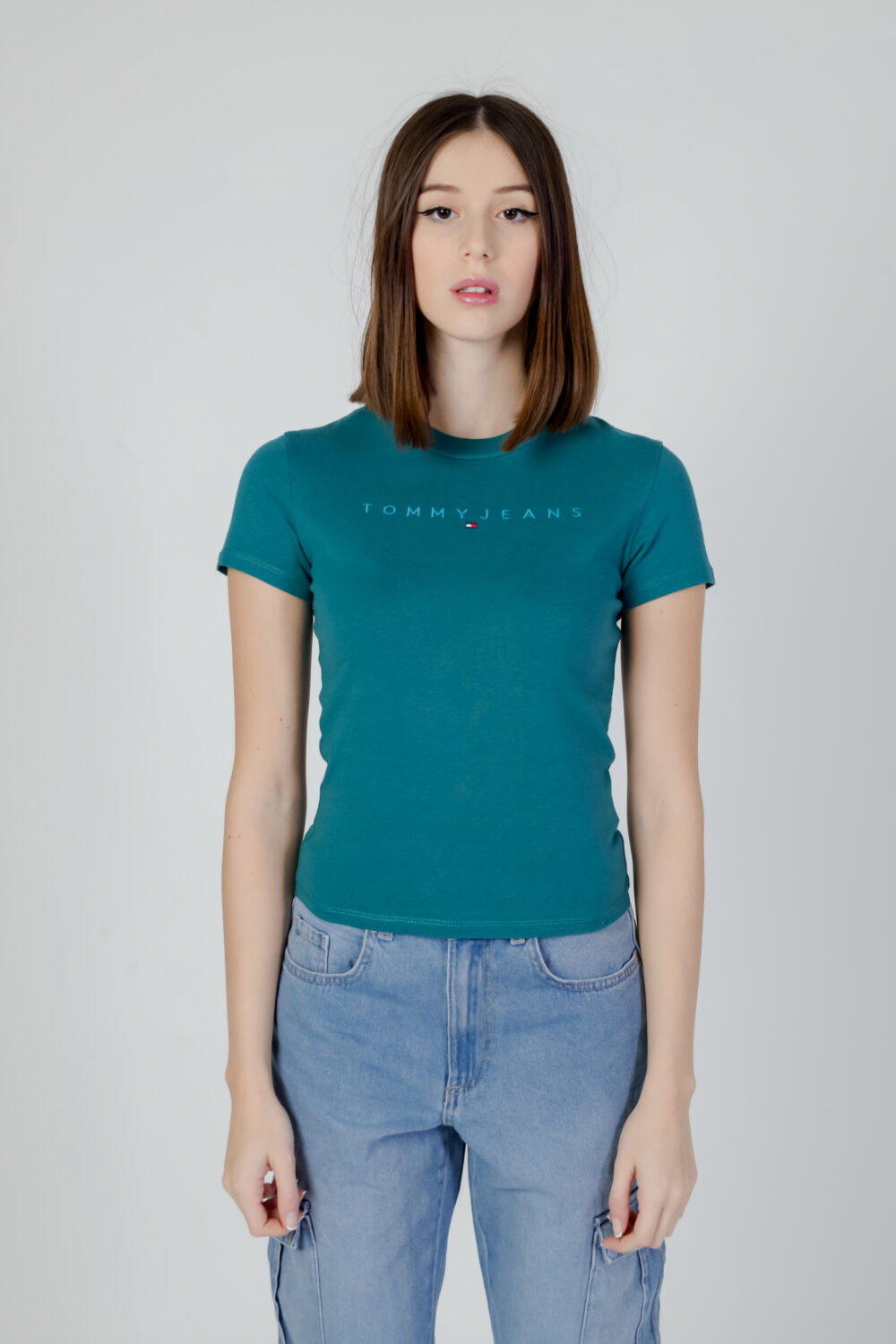 T-shirt Tommy Hilfiger Jeans slim tonal linea Verde Scuro - Foto 5