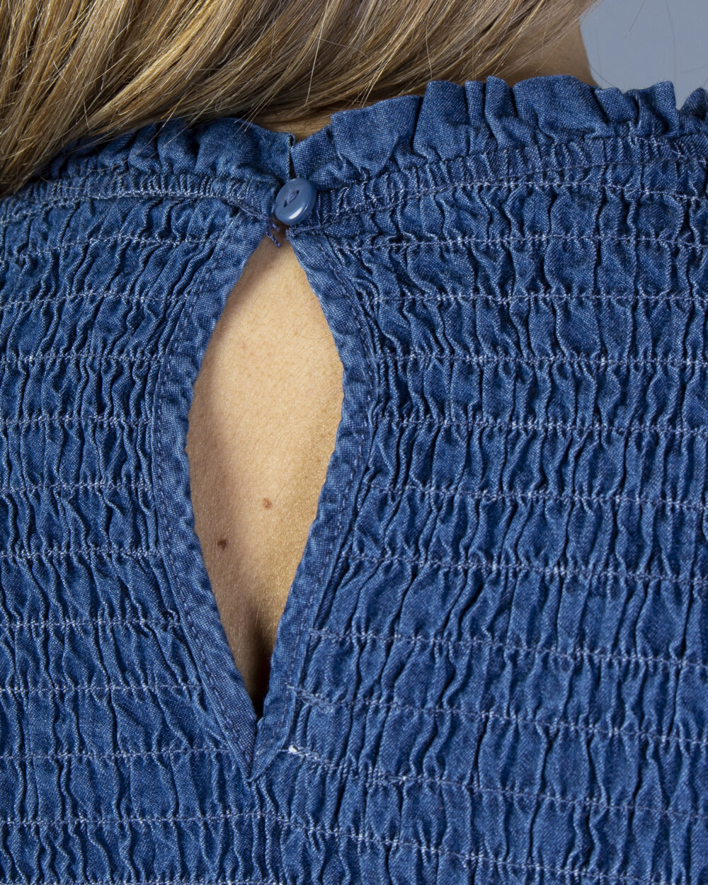 T-shirt Jacqueline de Yong jdywendy 2/4 smock top wvn Blue Denim - Foto 4