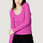 Maglia Jacqueline de Yong jdymagda l/s u-neck pullover knt Fuxia - Foto 1