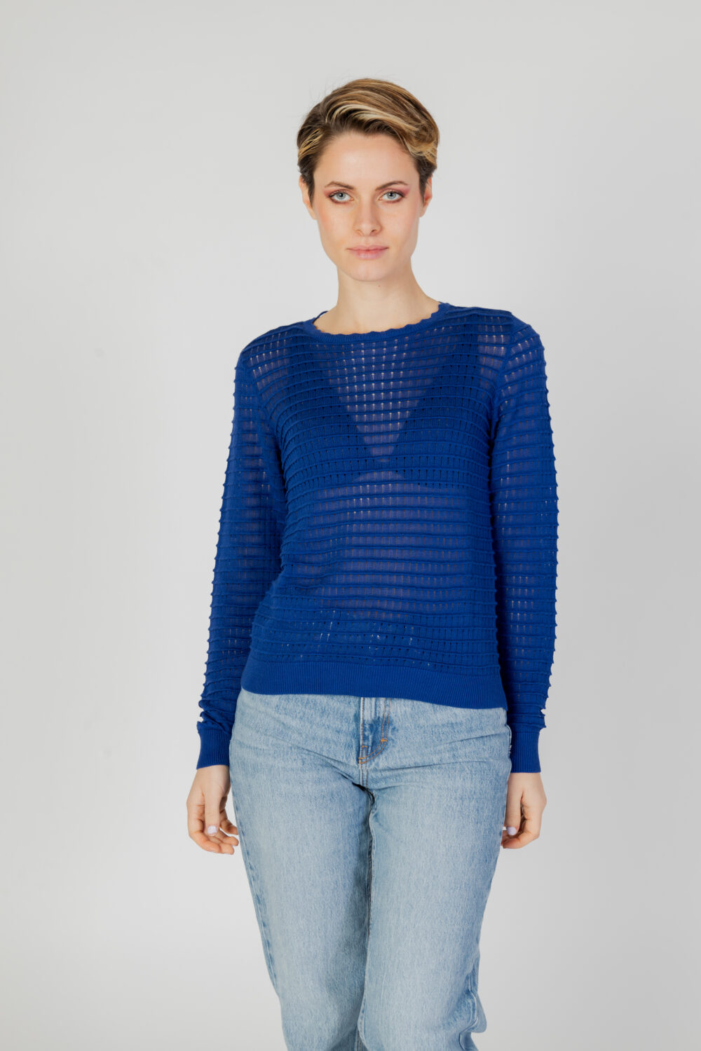 Maglia Vero Moda vmerica ls o-neck pullover ga boo Blu - Foto 1