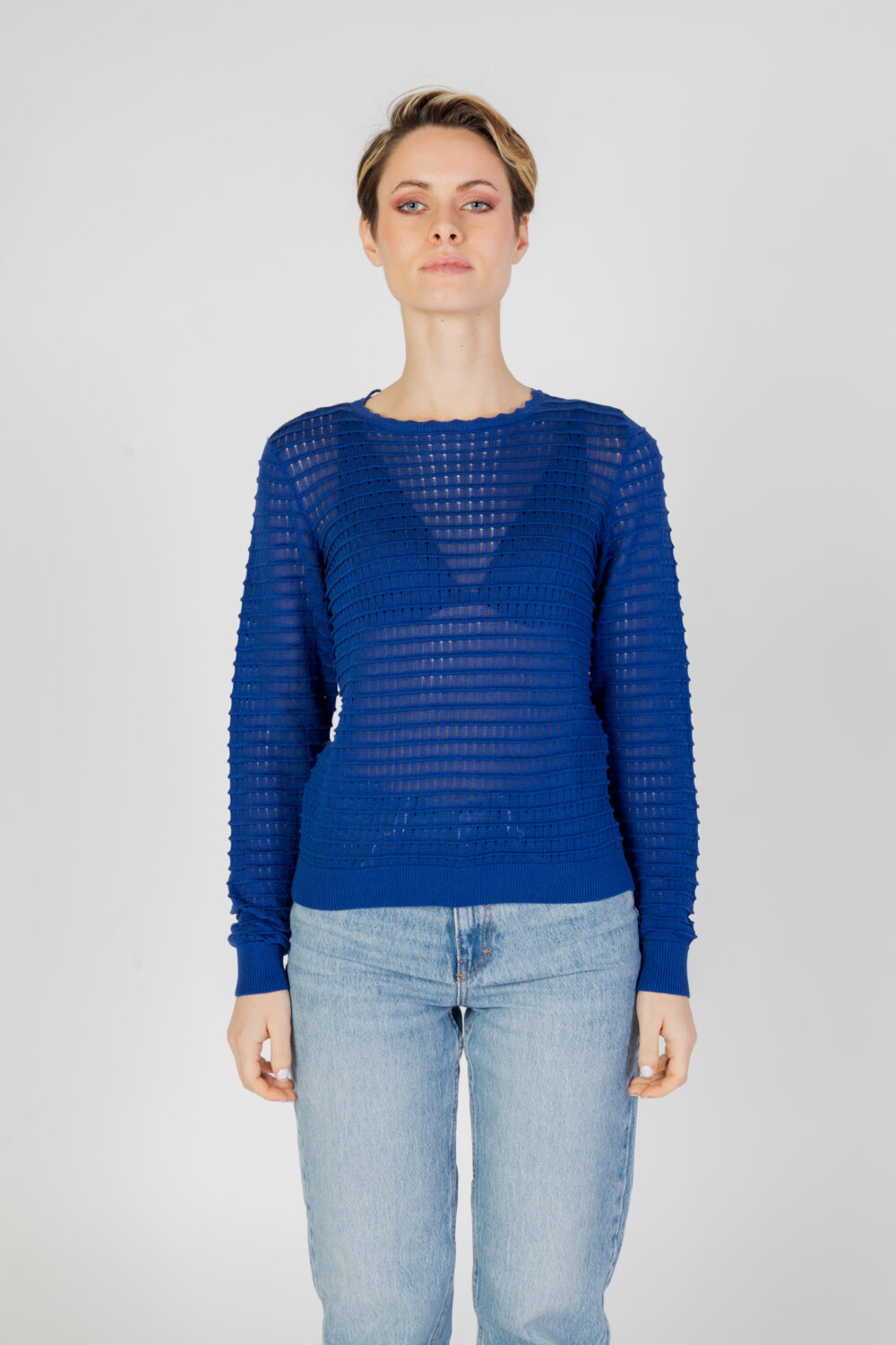 Maglia Vero Moda vmerica ls o-neck pullover ga boo Blu - Foto 6