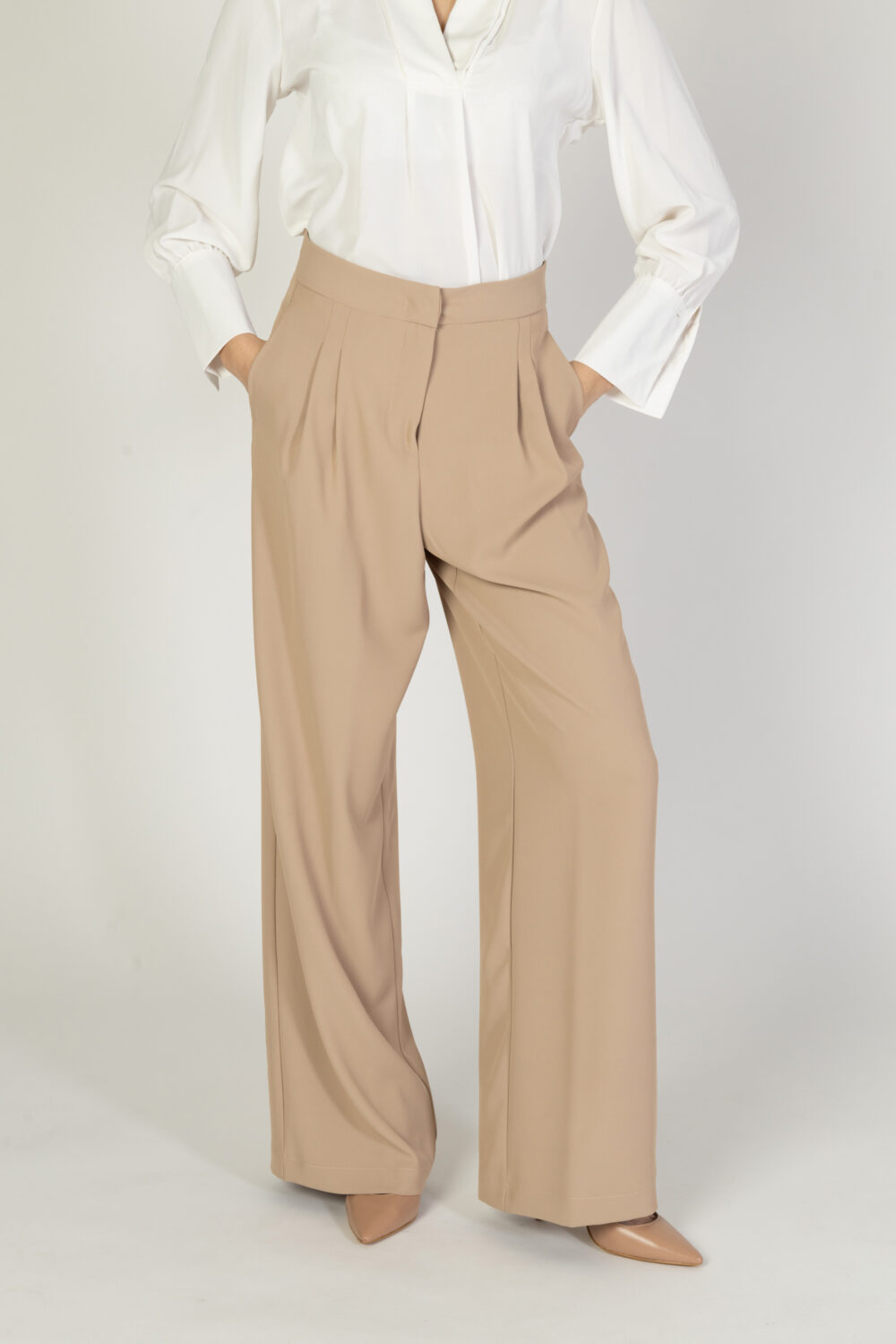 Pantaloni a palazzo Sandro Ferrone Beige - Foto 1