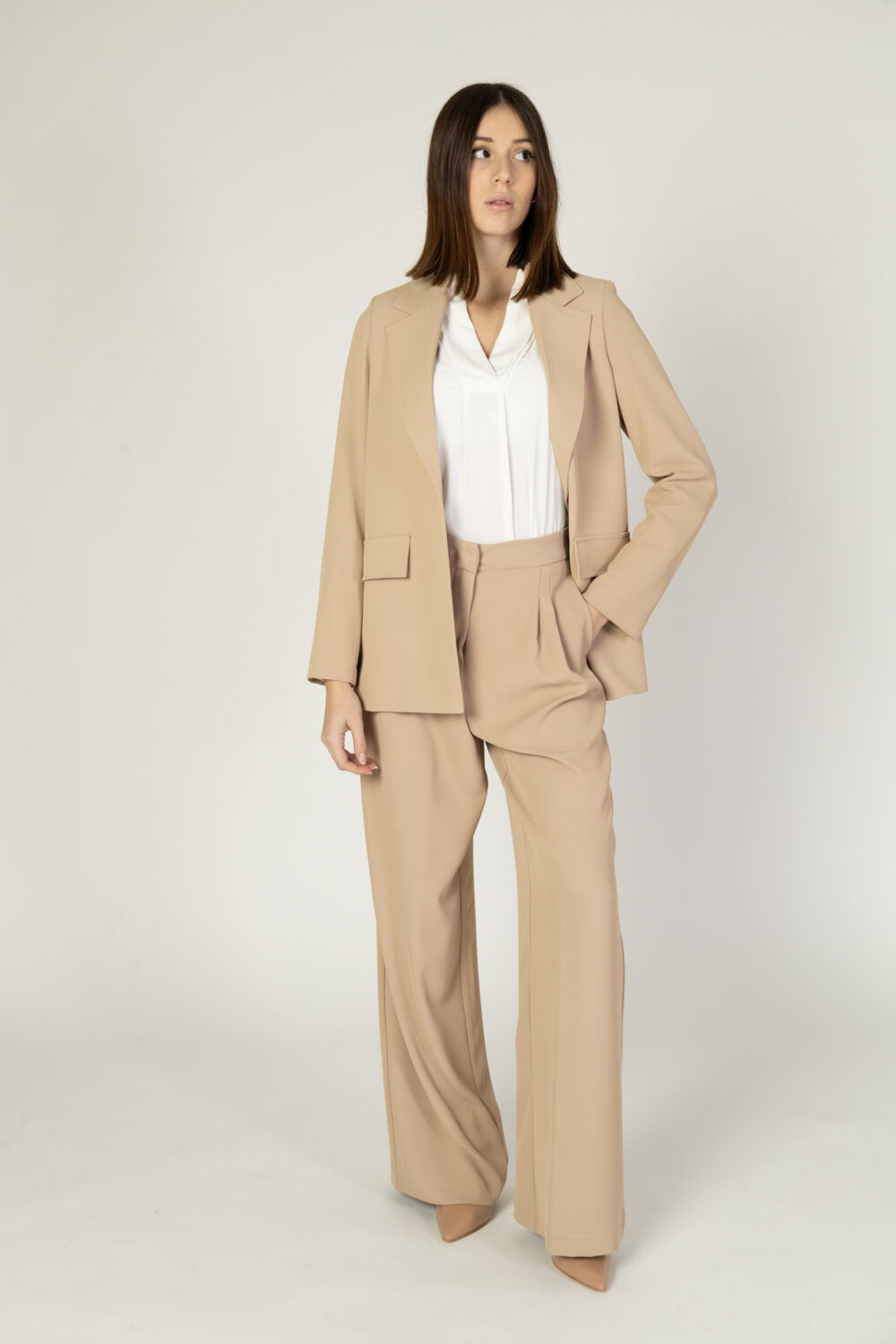 Pantaloni a palazzo Sandro Ferrone Beige - Foto 4