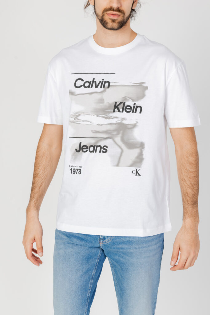 T-shirt Calvin Klein Jeans diffused logo Bianco
