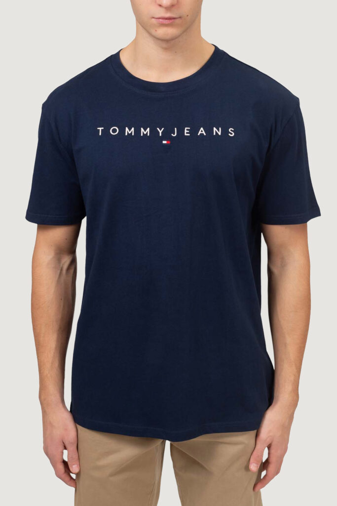 T-shirt Tommy Hilfiger Jeans reg linear logo Blu