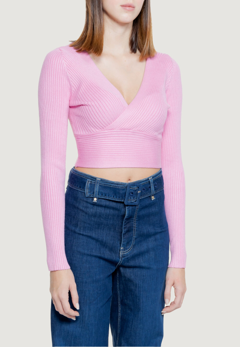 Top Only onlhonor ls v-neck cc knt Rosa - Foto 3