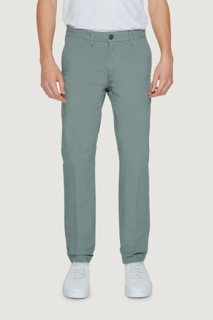 Pantaloni Borghese chino todi VERDE SALVIA