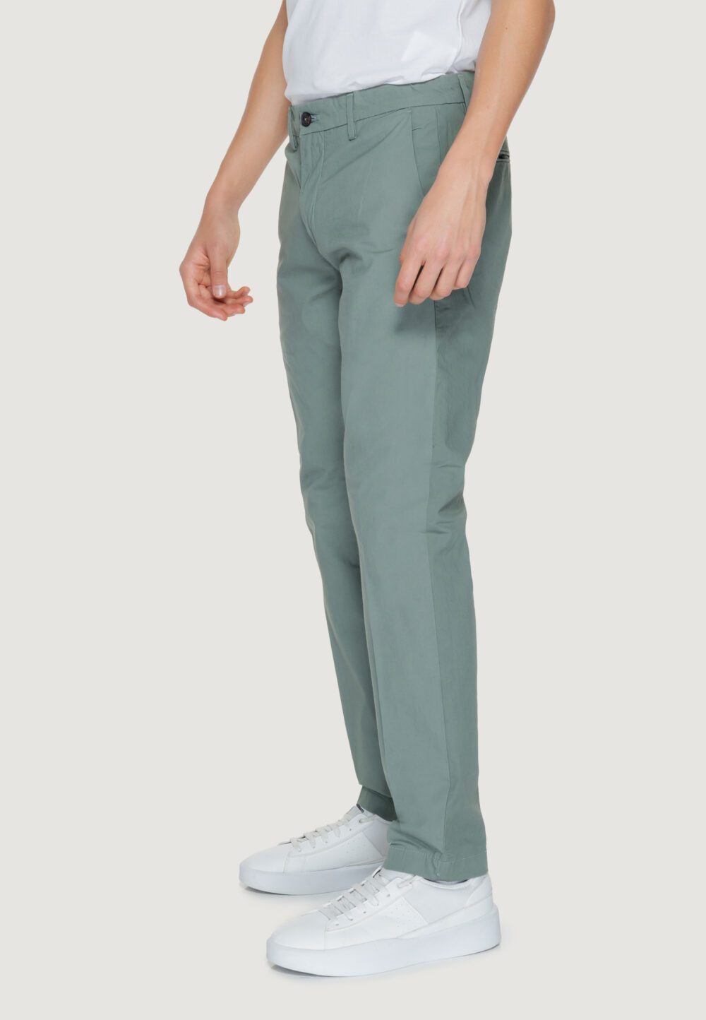 Pantaloni Borghese chino todi VERDE SALVIA - Foto 3