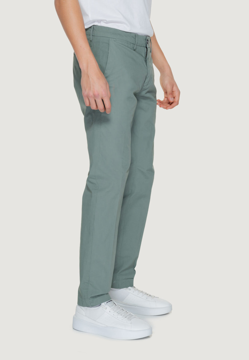 Pantaloni Borghese chino todi VERDE SALVIA - Foto 4