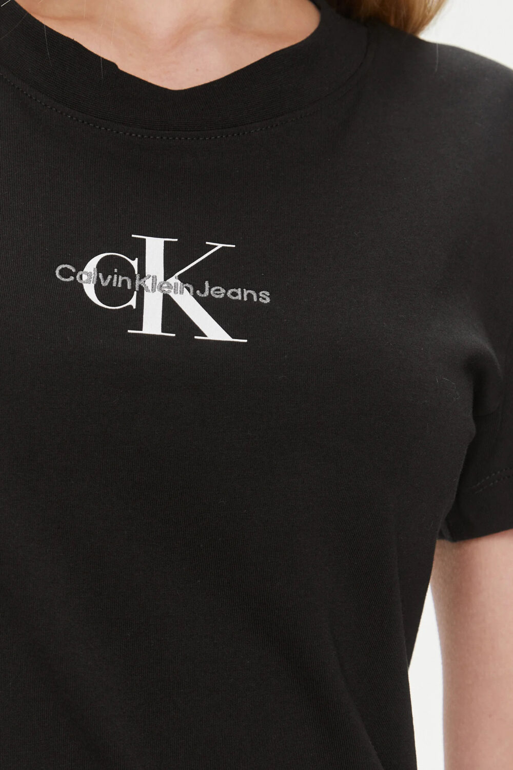 T-shirt Calvin Klein Jeans monologo Nero - Foto 4