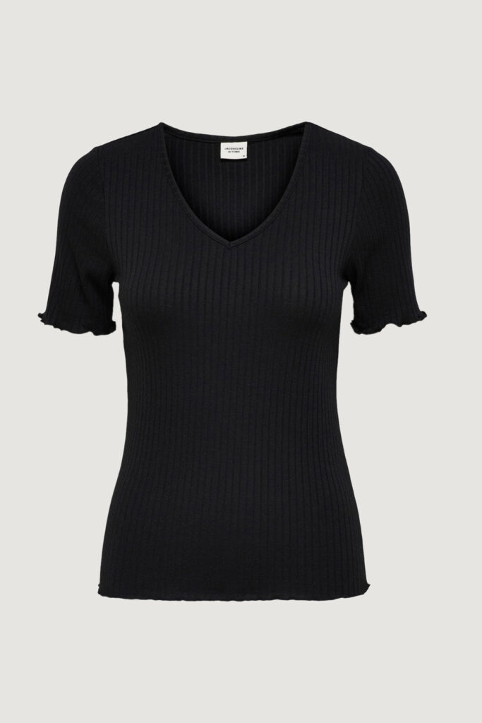 T-shirt Jacqueline de Yong basic v-neck top Nero
