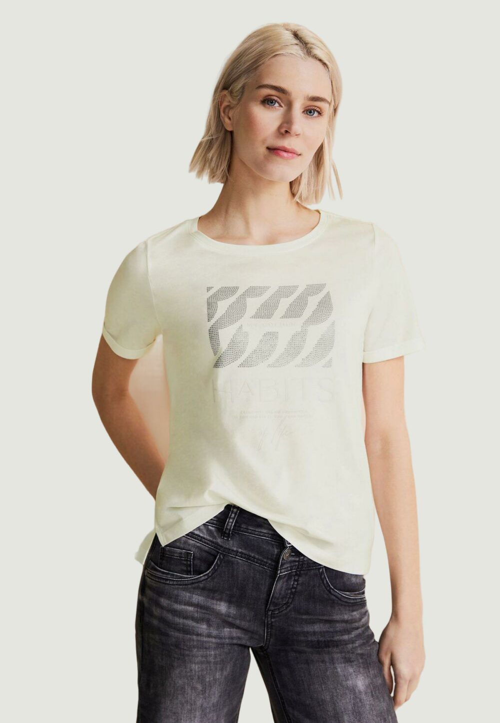 T-shirt Street One w.stone artwork Bianco - Foto 1