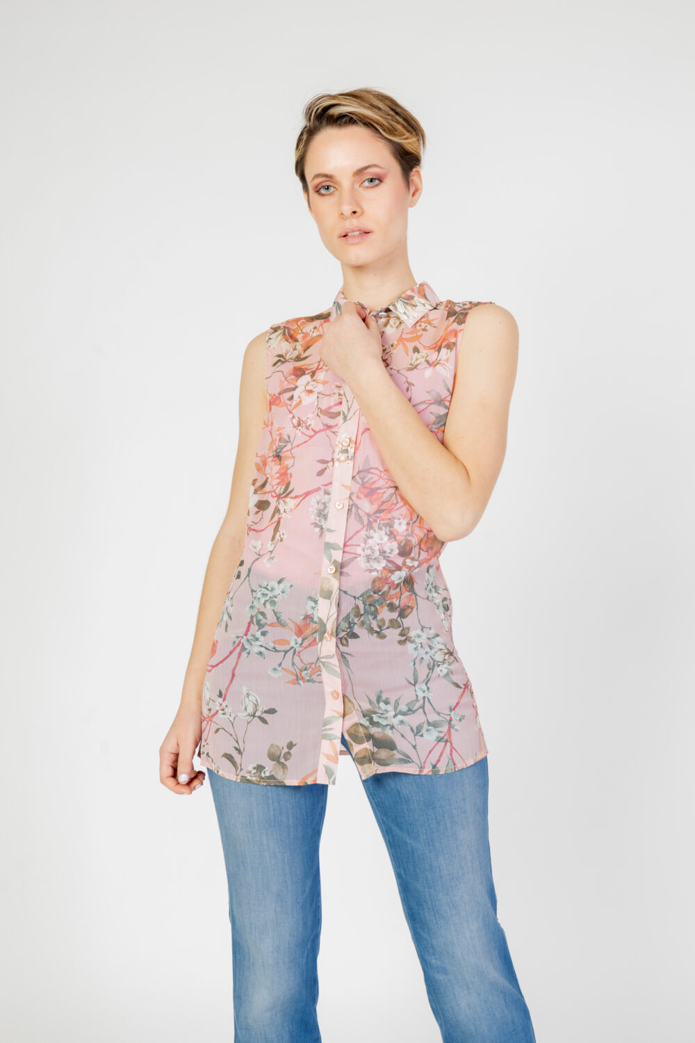 Blusa manica corta Guess sl clouis Rosa - Foto 5