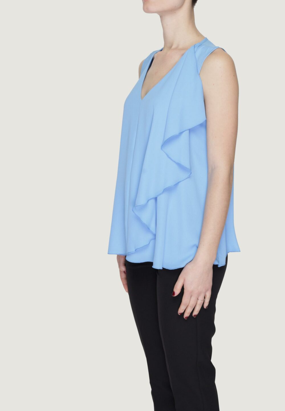 Blusa manica corta Sandro Ferrone Azzurro - Foto 3