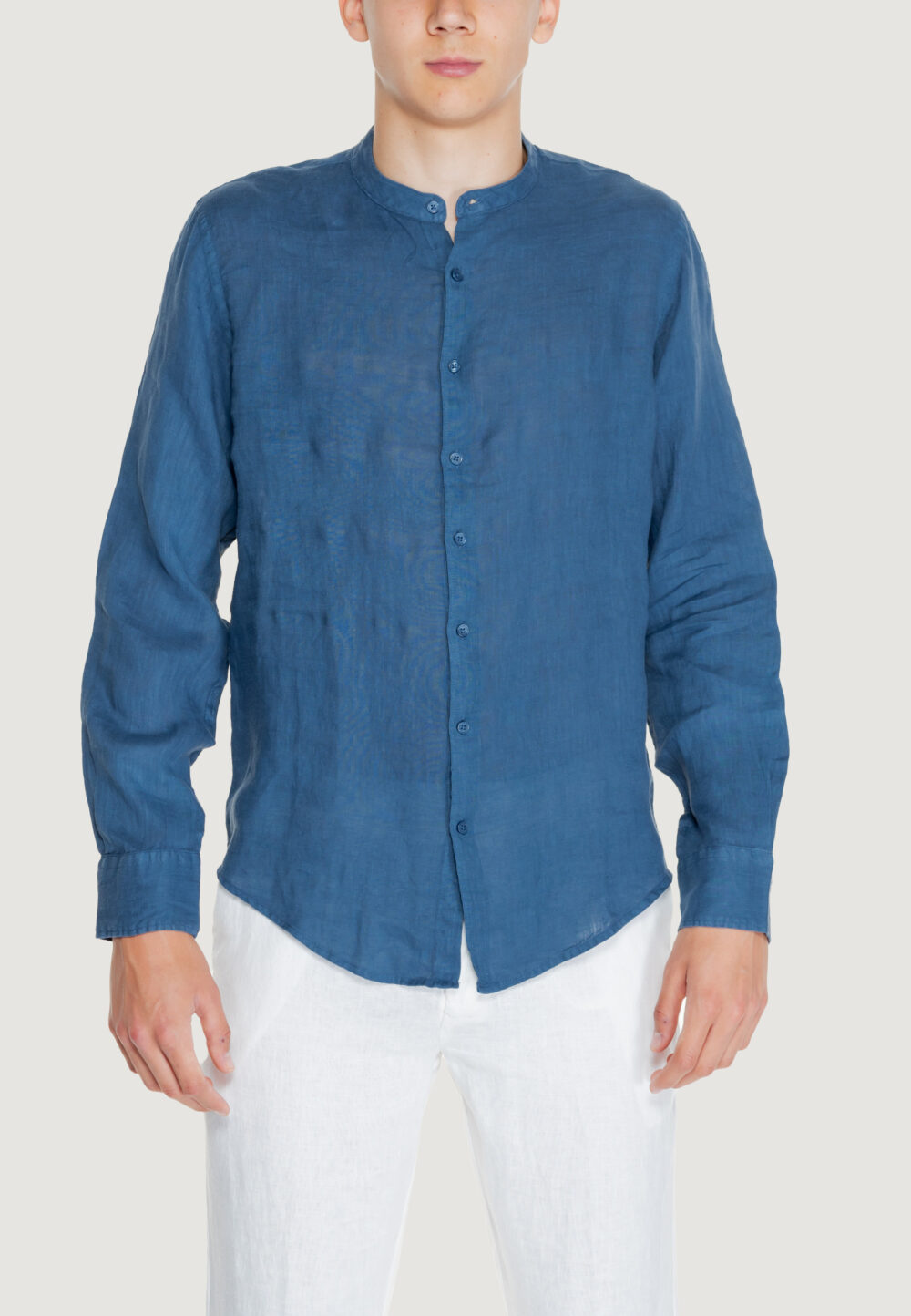 Camicia manica lunga Borghese 5terre - lino Denim - Foto 7