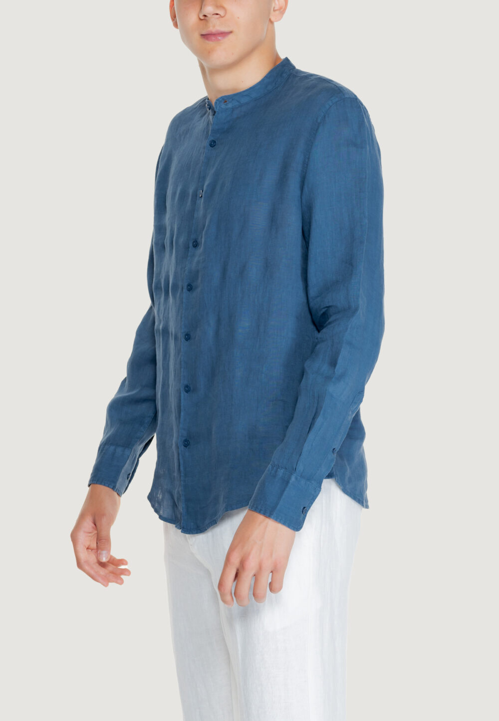 Camicia manica lunga Borghese 5terre - lino Denim - Foto 8