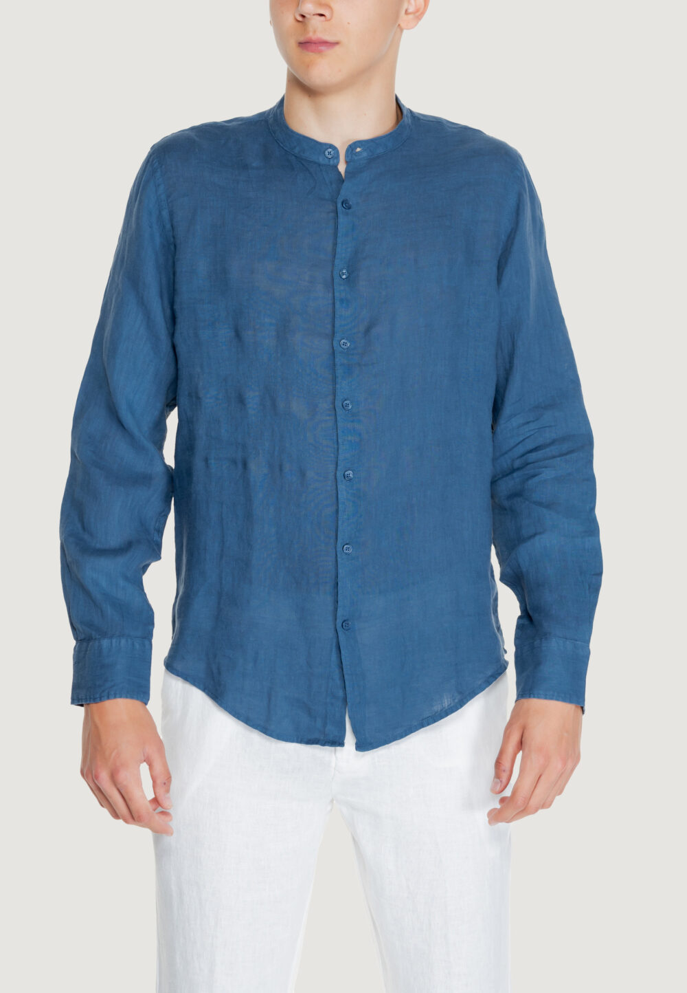 Camicia manica lunga Borghese 5terre - lino Denim - Foto 9