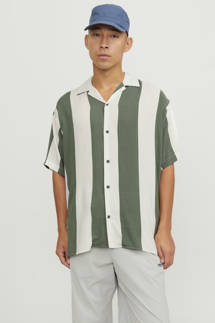 Camicia manica corta Jack Jones jcojeff aop resort ss relax ln VERDE SALVIA