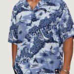 Camicia manica corta Tommy Hilfiger Jeans ao hawaiian camp Celeste - Foto 1