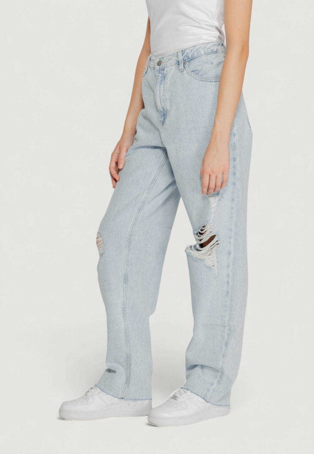 Jeans larghi Calvin Klein Jeans 90s straight Denim chiaro - Foto 3
