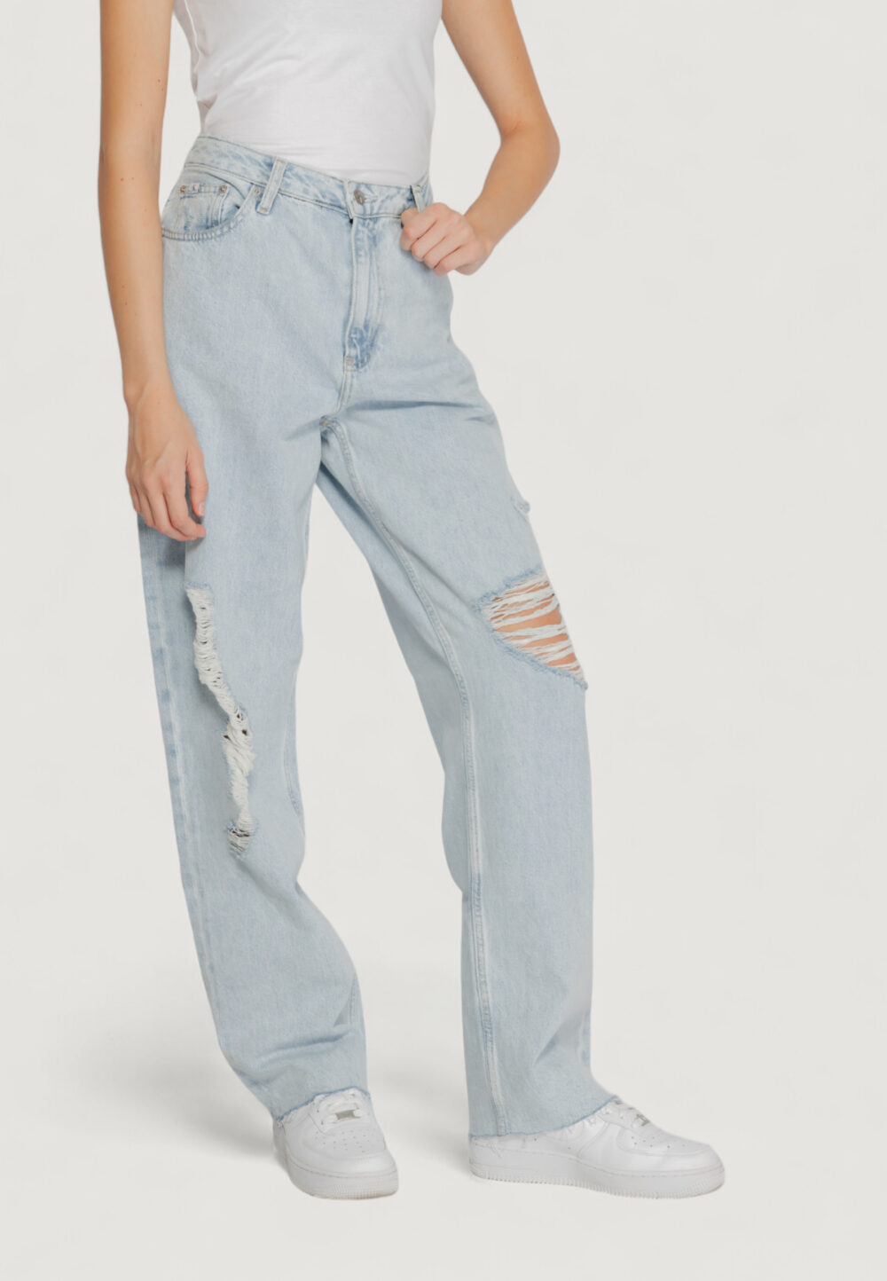 Jeans larghi Calvin Klein Jeans 90s straight Denim chiaro - Foto 4
