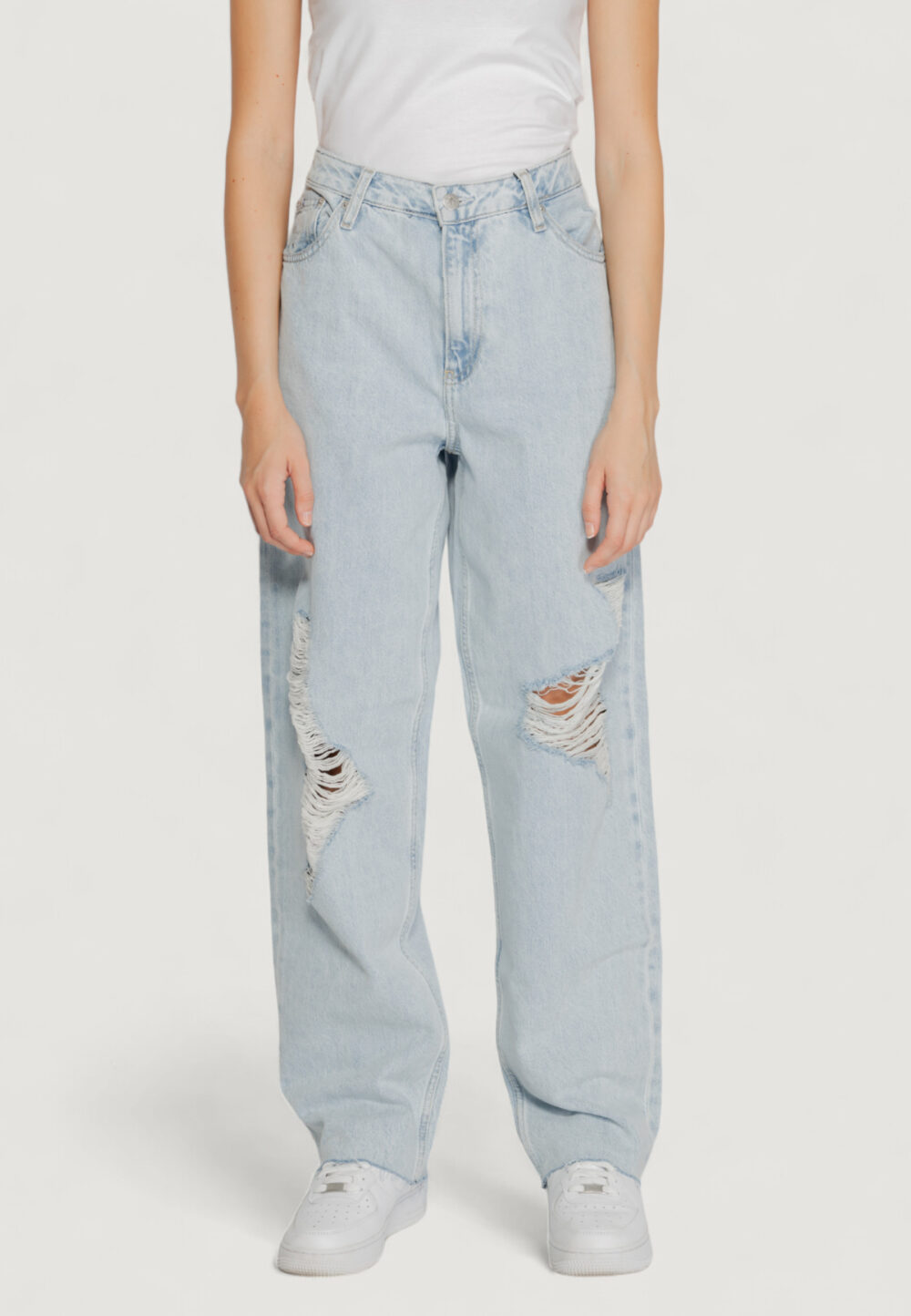 Jeans larghi Calvin Klein Jeans 90s straight Denim chiaro - Foto 5