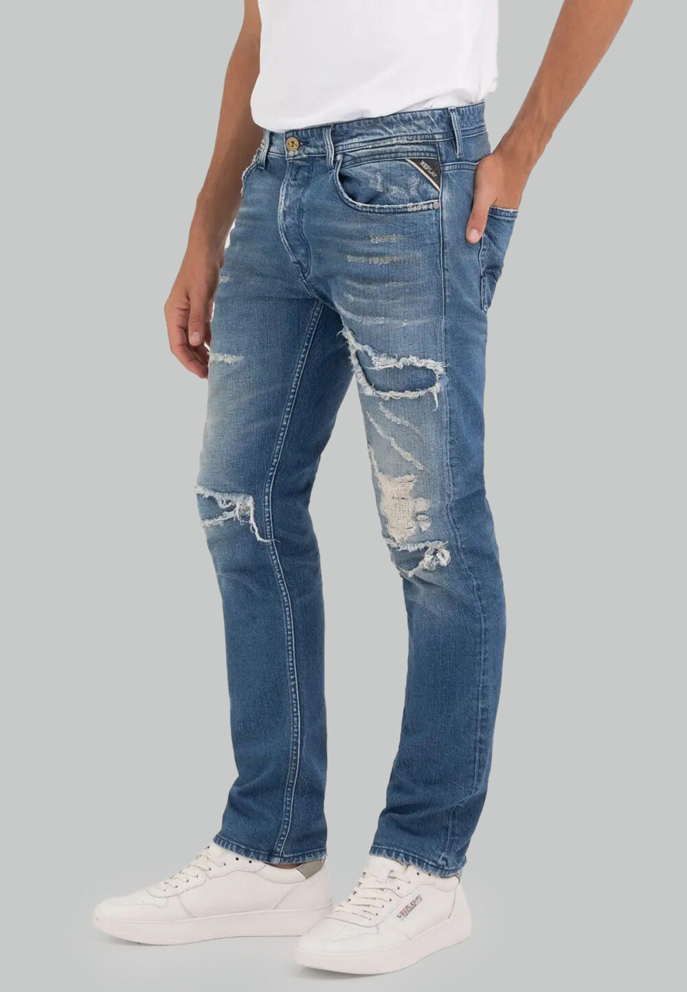 Jeans Tapered Replay grover Blu - Foto 4