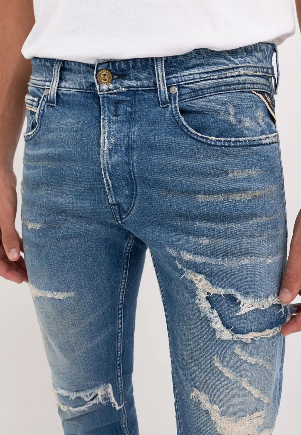Jeans Tapered Replay grover Blu - Foto 5
