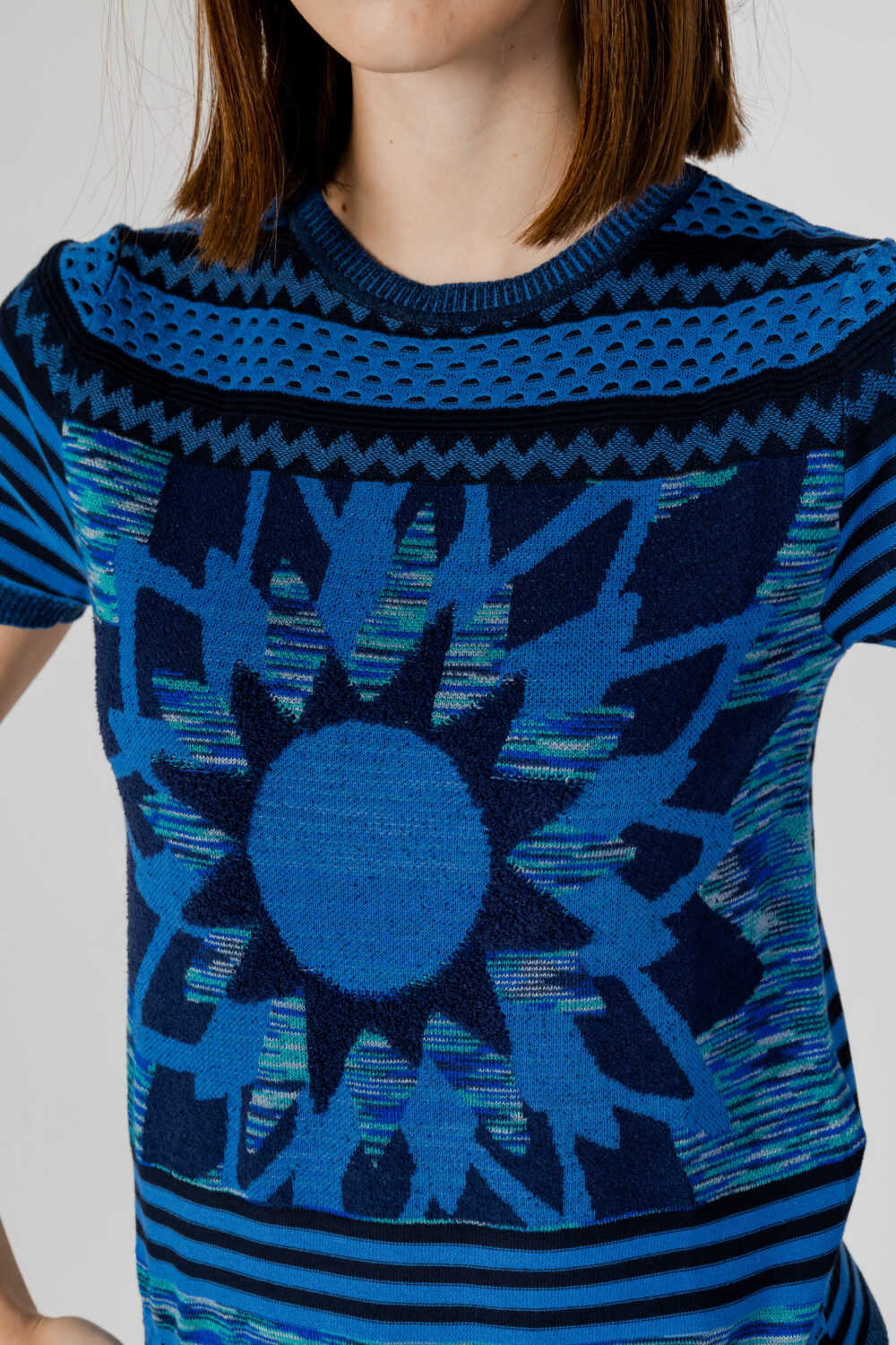 Maglia in filo manica corta Desigual sun blue Blu - Foto 2