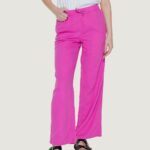 Pantaloni a palazzo Only onlcaro mw linen bl pull-up Magenta - Foto 1