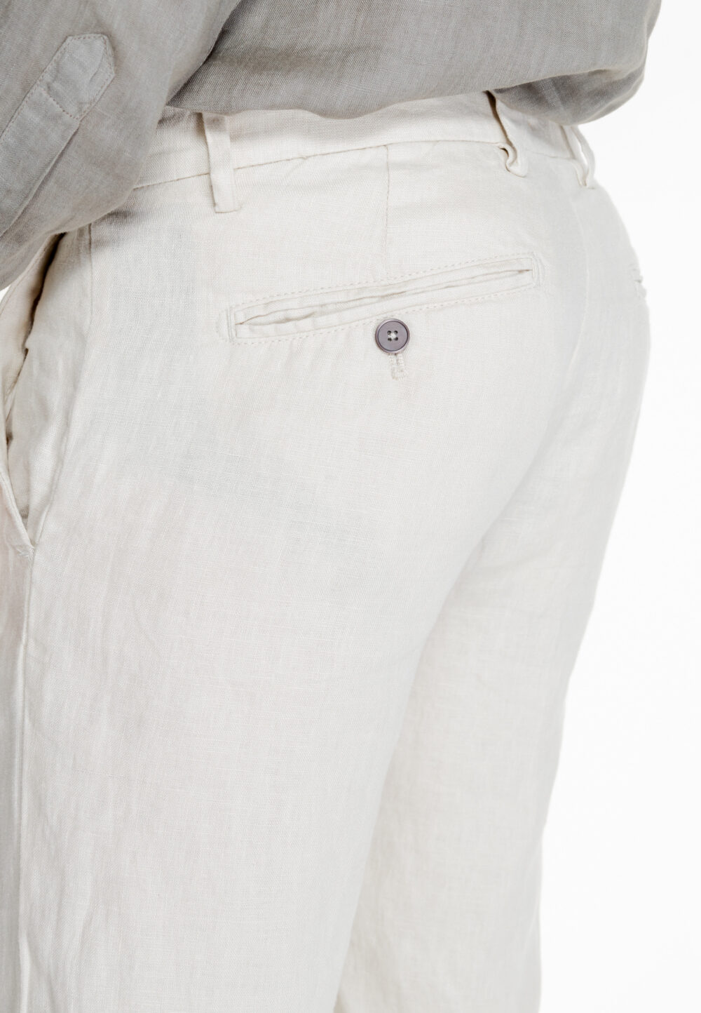 Pantaloni Borghese tivoli - lino Beige - Foto 4