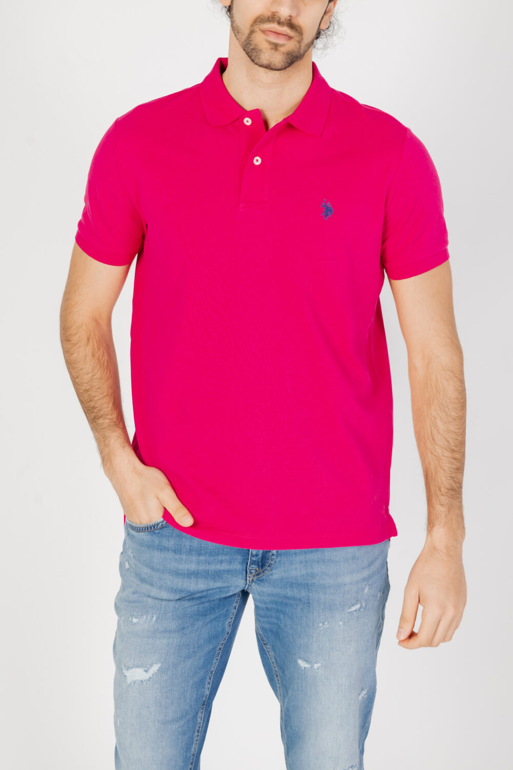 Polo manica corta U.S. Polo Assn. king Magenta - Foto 1