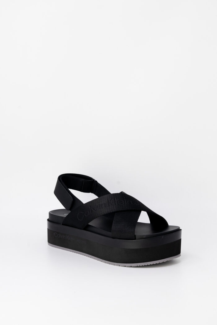 Sandali Calvin Klein Jeans flatform slin Nero