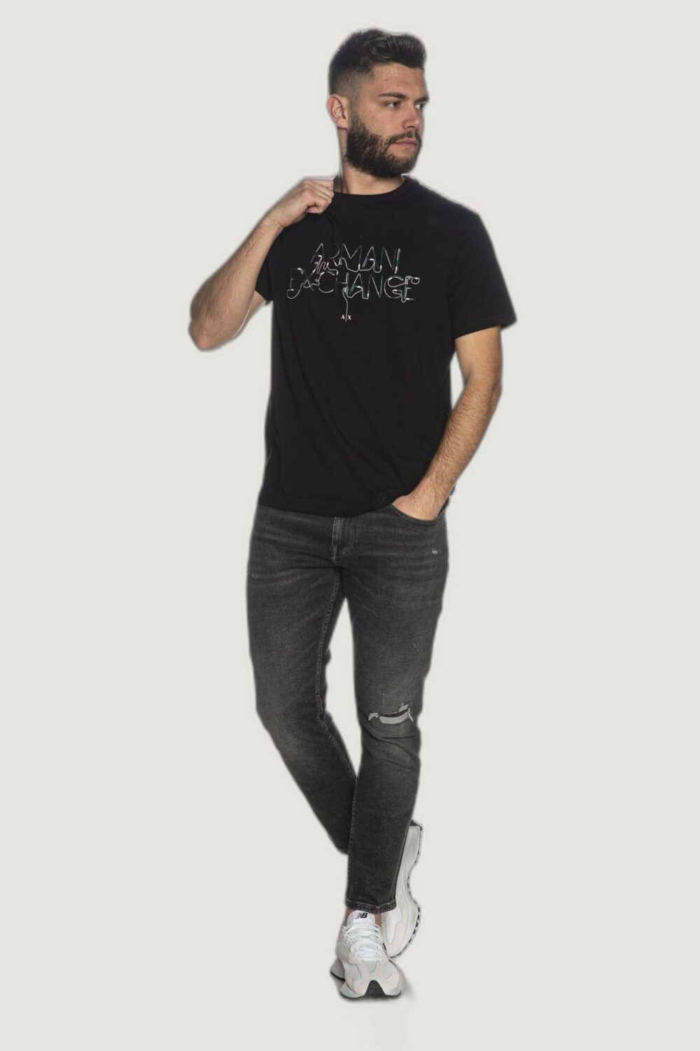 T-shirt Armani Exchange Nero - Foto 5