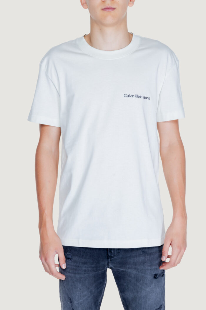 T-shirt Calvin Klein Jeans institutional Panna