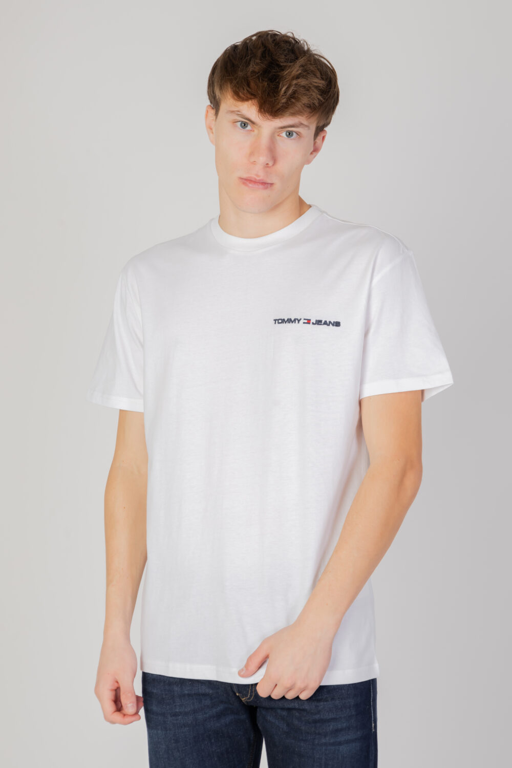 T-shirt Tommy Hilfiger Jeans tjm clsc linear ches Bianco - Foto 1