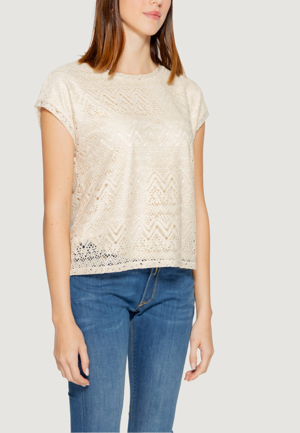 T-shirt Vero Moda vmmaya ava jrs spe Beige chiaro - Foto 3