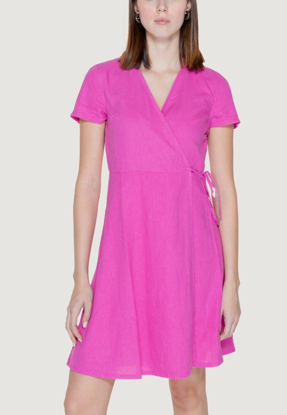 Vestito midi Only onladdiction-caro s/s linen cc Rosa - Foto 1